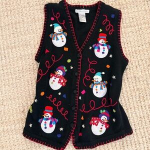 Victoria Jones Woman Black Snowman Vest